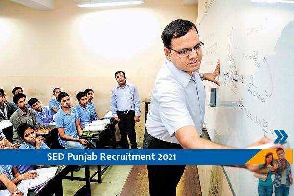 Recruitment for the post of Lecturer in School Education Dept Punjab