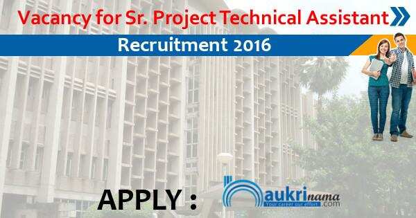 Job Alert- IIT Bombay Sr. Project Technical Assistant Vacancies 2016
