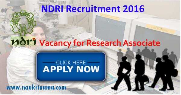Job Alert- Research Associate and Others Openings 2016 in NDRI Haryana