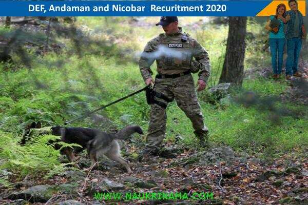 DEF, Andaman and Nicobar vacancy for the post of Forest Guard