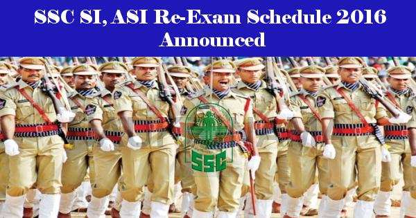 SSC SI, ASI Re-Exam Schedule 2016 Announced