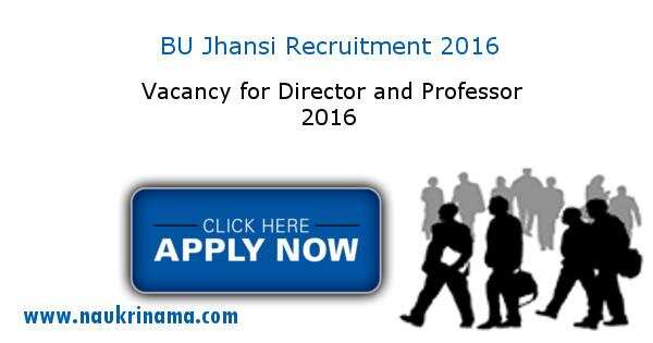 Job Alert –BU Jhansi Vacancy for Professors 2016