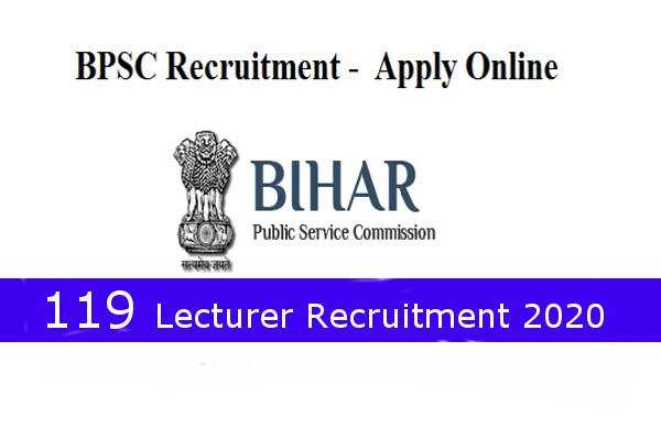 Bihar PSC Recruitment for the post of   Lecturer       , Apply Now