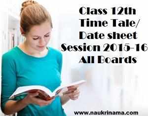 Class 12th Time table 2016 Available here- All Boards