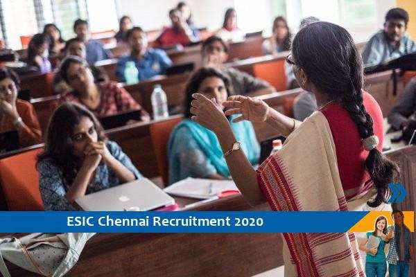 Recruitment to the post of Professor and Assistant Professor in ESIC Chennai