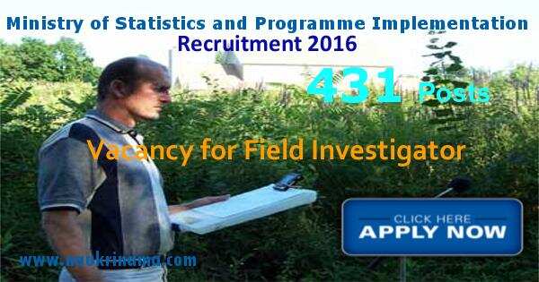 MOSPI Field Investigator Recruitment 2016