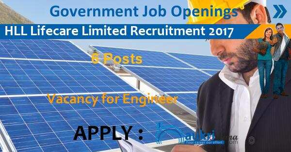 Engineer Recruitment in HLL Lifecare Limited