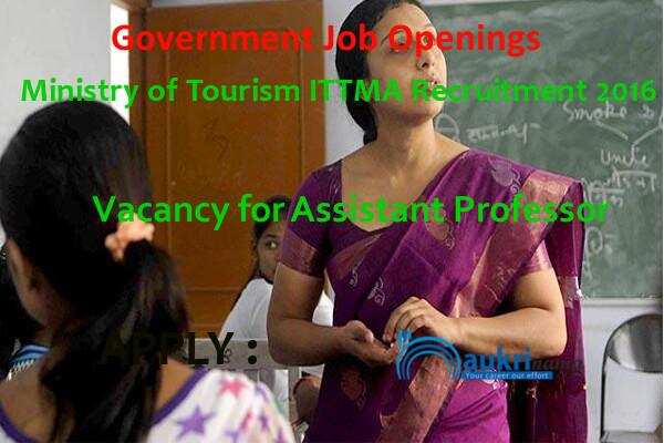 Ministry of Tourism IITTM Assistant Professor Jobs 2016