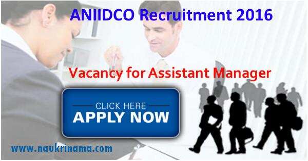 ANIIDCO Port Blair Recruitment 2016 for Assistant Manager Post