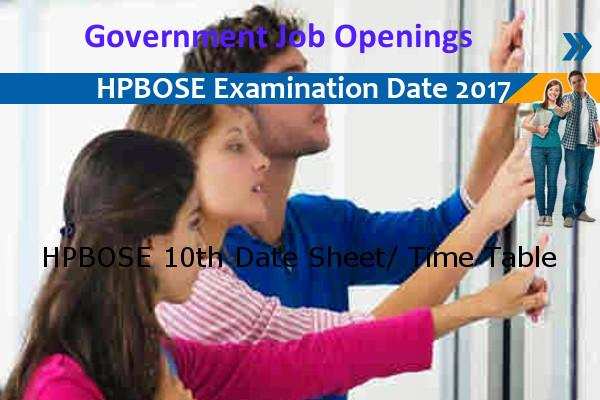 HPBOSE 10th Date sheet Available Soon