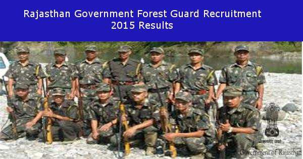 Rajasthan Govt. Forest Guard Recruitment 2015 Results