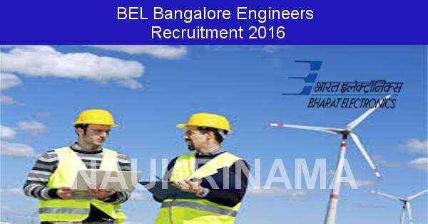 Job Alert: Engineer Opening in BEL Bangalore-2016