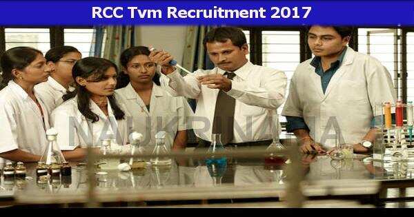 Lab Technician Job Opening in RCC Tvm