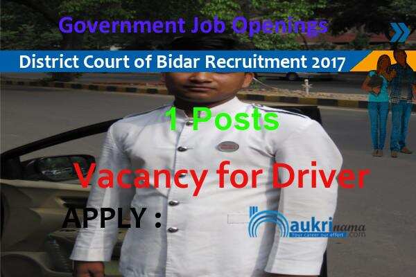 Driver Recruitment in District Court of Bidar