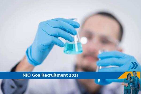 NIO Goa Recruitment for the post of Project Associate