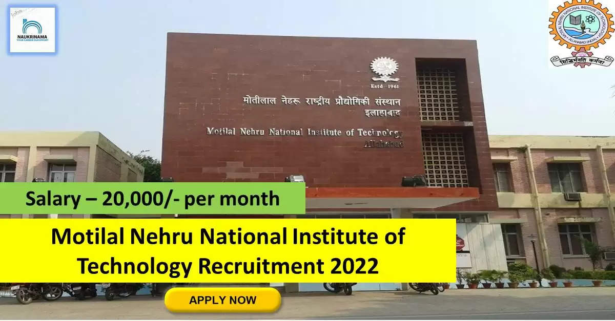 MNNIT Recruitment 2022: A great opportunity has come out to get a job (Sarkari Naukri) in Motilal Nehru National Institute of Technology (MNNIT). MNNIT has invited applications to fill the posts of Junior Research Fellow (MNNIT Recruitment 2022). Interested and eligible candidates who want to apply for these vacant posts (MNNIT Recruitment 2022) can apply by visiting the official website of MNNIT http://mnnit.ac.in/. The last date to apply for these posts (MNNIT Recruitment 2022) is 06 October.  Apart from this, candidates can also directly apply for these posts (MNNIT Recruitment 2022) by clicking on this official link http://mnnit.ac.in/. If you want more detail information related to this recruitment, then you can see and download the official notification (MNNIT Recruitment 2022) through this link MNNIT Recruitment 2022 Notification PDF. A total of 1 posts will be filled under this recruitment (MNNIT Recruitment 2022) process.  Important Dates for MNNIT Recruitment 2022  Starting date of online application - 15 September  Last date to apply online - 06 October  MNNIT Recruitment 2022 Vacancy Details  Total No. of Posts- 1  Eligibility Criteria for MNNIT Recruitment 2022  BE / B.Tech / ME / M.Tech / MSc in Chemical Engineering / Food Science / Biotechnology / Food Technology / Biochemical Engineering / Microbiology / Chemistry / Biochemistry / Agricultural Engineering  Age Limit for MNNIT Recruitment 2022  Candidates age limit should be between 28 years.  Salary for MNNIT Recruitment 2022  20,000/- per month  Selection Process for MNNIT Recruitment 2022  Selection Process Candidate will be selected on the basis of written examination.  How to Apply for MNNIT Recruitment 2022  Interested and eligible candidates may apply through official website of MNNIT (http://mnnit.ac.in/) latest by 06 October 2022. For detailed information regarding this, you can refer to the official notification given above.    If you want to get a government job, then apply for this recruitment before the last date and fulfill your dream of getting a government job. You can visit naukrinama.com for more such latest government jobs information.