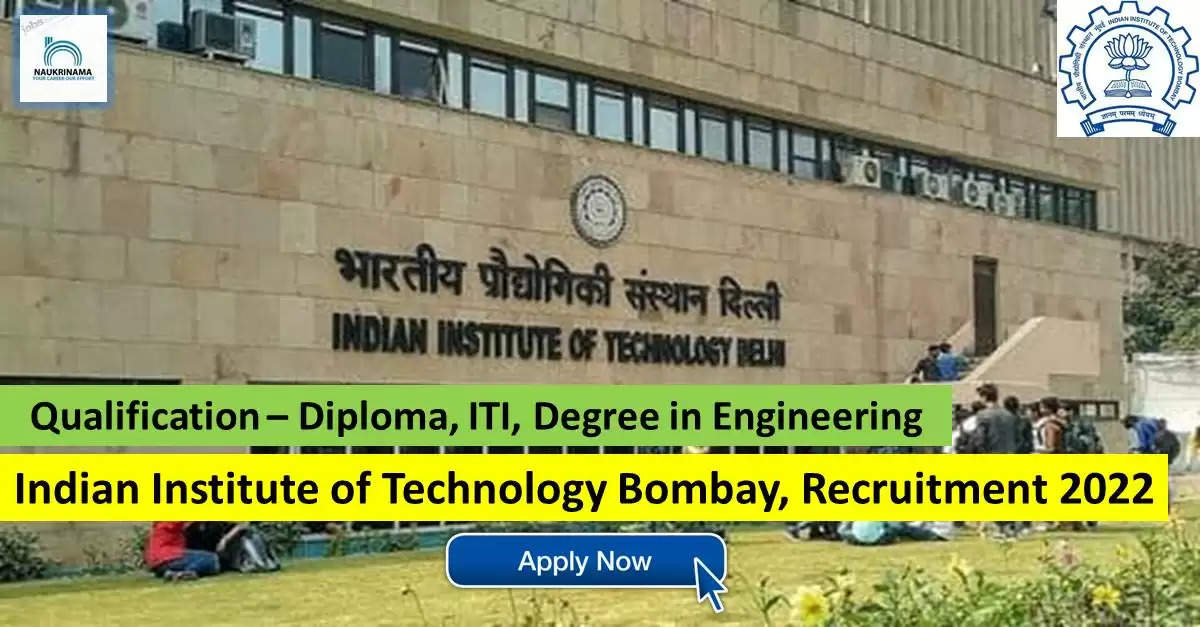 Government Jobs 2022 - Indian Institute of Technology Bombay (IIT Bombay) has invited applications from young and eligible candidates to fill the post of Project Technical Assistant. If you have obtained Diploma, ITI, Degree in Engineering and you are looking for government jobs for many days, then you can apply for these posts. Important Dates and Notifications – Post Name - Project Technical Assistant Total Posts – 1 Last Date – 20 September 2022 Location - Maharashtra Indian Institute of Technology Bombay (IIT Bombay) Post Details 2022 Age Range - The minimum age and maximum age of the candidates will be valid as per the rules of the department and age relaxation will be given to the reserved category. salary - The candidates who will be selected for these posts will be given a salary of 14,400/- to 31,200/- per month. Qualification - Candidates should have Diploma, ITI, Degree in Engineering from any recognized Institute and experience in the relevant subject. Selection Process Candidate will be selected on the basis of written examination. How to apply - Eligible and interested candidates may apply online on prescribed format of application along with self restrictive copies of education and other qualification, date of birth and other necessary information and documents and send before due date. Official site of Indian Institute of Technology Bombay (IIT Bombay) Download Official Release From Here Get information about more government jobs in Maharashtra from here