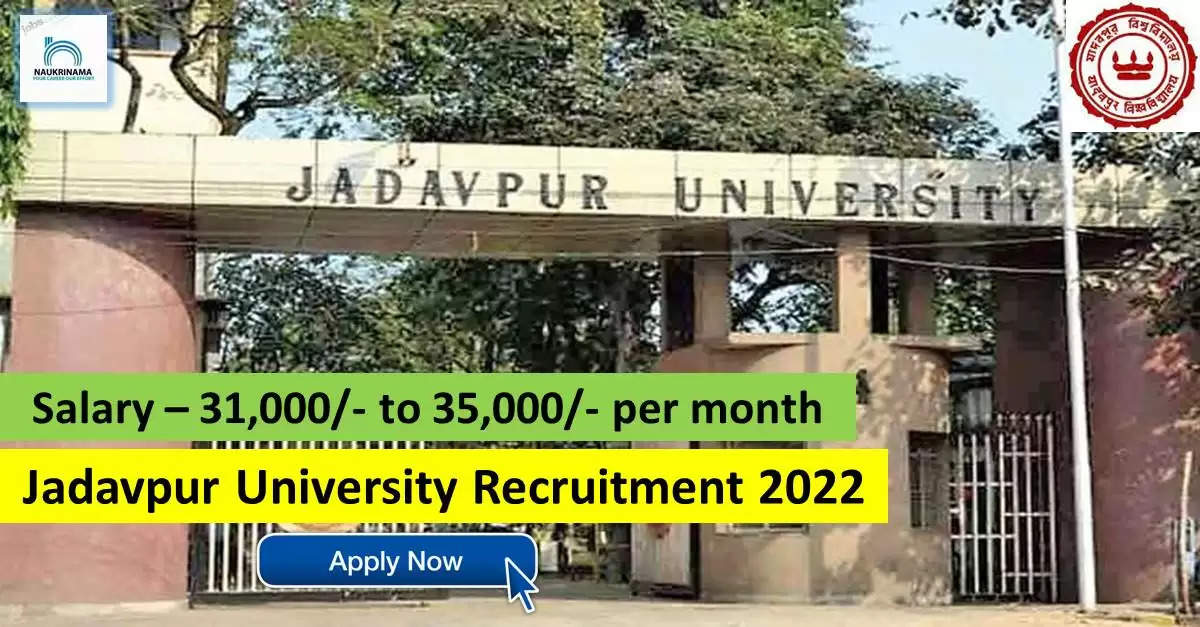 Government Jobs 2022 - Jadavpur University has invited applications from young and eligible candidates to fill the post of Junior Research Fellow. If you have obtained ME / M.Tech in Chemical Engineering / Biotechnology / Bioprocess Engineering / M.Sc degree in Biotechnology / Environmental Science and you are looking for government jobs for many days, then you can apply for these posts. Is. Important Dates and Notifications – Post Name - Junior Research Fellow Total Posts – 1 Date of Interview – 26 October 2022 Location - West Bengal Jadavpur University Vacancy Details 2022 Age Range - The minimum age and maximum age of the candidates will be valid as per the rules of the department and age relaxation will be given to the reserved category. salary - The candidates who will be selected for these posts will be given a salary of 31,000/- to 35,000/- per month. Qualification - Candidates should have ME/M.Tech in Chemical Engineering/Biotechnology/Bioprocess Engineering/M.Sc degree in Biotechnology/Environmental Science from any recognized institute and experience in the relevant subject. Selection Process Candidate will be selected on the basis of written examination. How to apply - Eligible and interested candidates may apply online on prescribed format of application along with self restrictive copies of education and other qualification, date of birth and other necessary information and documents and send before due date. Jadavpur University official site Download Official Release From Here Get information about more government jobs in West Bengal from here