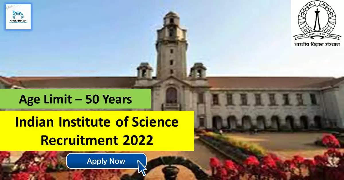 IISC Recruitment 2022: A great opportunity has come out to get a job (Sarkari Naukri) in the Indian Institute of Science (IISC). IISC has invited applications to fill the posts of International Relations Officer (IISC Recruitment 2022). Interested and eligible candidates who want to apply for these vacant posts (IISC Recruitment 2022) can apply by visiting the official website of IISC, iisc.ac.in. The last date to apply for these posts (IISC Recruitment 2022) is 05 October.  Apart from this, candidates can also apply for these posts (IISC Recruitment 2022) by directly clicking on this official link iisc.ac.in. If you want more detail information related to this recruitment, then you can see and download the official notification (IISC Recruitment 2022) through this link IISC Recruitment 2022 Notification PDF. A total of 1 posts will be filled under this recruitment (IISC Recruitment 2022) process.  Important Dates for IISC Recruitment 2022  Starting date of online application - 21 September  Last date to apply online - 05 October  IISC Recruitment 2022 Vacancy Details  Total No. of Posts- 1  Eligibility Criteria for IISC Recruitment 2022  Graduate degree  Age Limit for IISC Recruitment 2022  Candidates age limit should be between 50 years.  Salary for IISC Recruitment 2022  8,40,000/- to 9,60,000/- per annum  Selection Process for IISC Recruitment 2022  Selection Process Candidate will be selected on the basis of written examination.  How to Apply for IISC Recruitment 2022  Interested and eligible candidates can apply through the official website of IISC (iisc.ac.in) by 05 October 2022. For detailed information regarding this, you can refer to the official notification given above.    If you want to get a government job, then apply for this recruitment before the last date and fulfill your dream of getting a government job. You can visit naukrinama.com for more such latest government jobs information.