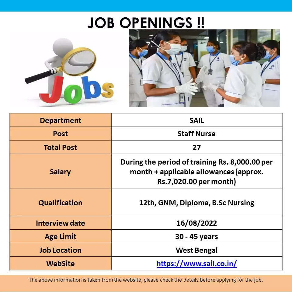 SAIL,SAIL Recruitment ,SAIL Recruitment 2022,SAIL Recruitment 2022 Notification ,Staff Nurse,Staff Nurse Recruitment ,Staff Nurse Recruitment 2022, SAIL Staff Nurse Recruitment, SAIL Staff Nurse Recruitment 2022,Staff Nurse Vacancy 2022, B.Sc, Diploma, GNM, B.Sc, Diploma, GNM job