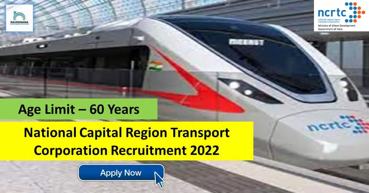 Government Jobs 2022 - National Capital Region Transport Corporation (NCRTC) has invited applications from young and eligible candidates to fill the post of Chief Finance Specialist. If you have obtained a bachelor's degree and you are looking for a government job for many days, then you can apply for these posts. Important Dates and Notifications – Post Name - Chief Finance Specialist Total Posts – 1 Last Date – 03 October 2022 Location - New Delhi National Capital Region Transport Corporation (NCRTC) Post Details 2022 Age Range - The maximum age of the candidates will be 60 years and there will be relaxation in the age limit for the reserved category. salary - The candidates who will be selected for these posts will be given annual salary of 48,04,000/-. Qualification - Candidates should have graduation degree from any recognized institute and experience in relevant subject. Selection Process Candidate will be selected on the basis of written examination. How to apply - Eligible and interested candidates may apply online on prescribed format of application along with self restrictive copies of education and other qualification, date of birth and other necessary information and documents and send before due date. Official Site of National Capital Region Transport Corporation (NCRTC) Download Official Release From Here Get information about more government jobs in New Delhi from here