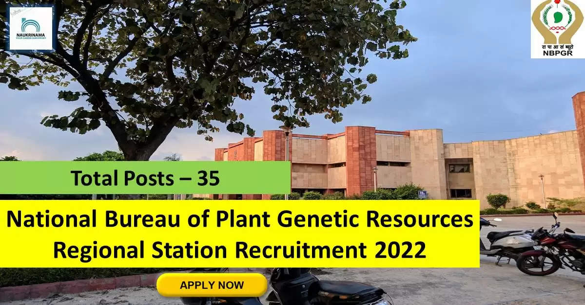 Government Jobs 2022 - National Bureau of Plant Genetic Resources Regional Station (NBPGR) has invited applications from young and eligible candidates to fill the post of Technician, Technical Assistant. If you have obtained a degree and you are looking for a government job for many days, then you can apply for these posts. Important Dates and Notifications – Post Name – Technician, Technical Assistant Total Posts – 35 Last Date – 15 October 2022 Location - New Delhi National Bureau of Plant Genetic Resources Regional Station (NBPGR) Vacancy Details 2022 Age Range - The minimum age and maximum age of the candidates will be valid as per the rules of the department and age relaxation will be given to the reserved category. salary - The candidates who will be selected for these posts will be given salary as per the rules of the department. Qualification - Candidates should have a degree from any recognized institute and have experience in the relevant subject. Selection Process Candidate will be selected on the basis of written examination. How to apply - Eligible and interested candidates may apply online on prescribed format of application along with self restrictive copies of education and other qualification, date of birth and other necessary information and documents and send before due date. Official Site of the National Bureau of Plant Genetic Resources Regional Station (NBPGR) Download Official Release From Here Get information about more government jobs in New Delhi from here