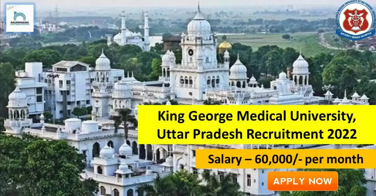 Government Jobs 2022 - King George's Medical University (KGMU) has invited applications from young and eligible candidates to fill the post of Clinical Psychologist. If you have obtained Ph.D., M.Phil degree in Clinical Psychology and you are looking for government job since many days, then you can apply for these posts. Important Dates and Notifications – Post Name - Clinical Psychologist Total Posts – 1 Last Date – 24 September 2022 Location - Uttar Pradesh King George Medical University (KGMU) Post Details 2022 Age Range - The minimum age and maximum age of the candidates will be valid as per the rules of the department and age relaxation will be given to the reserved category. salary - The candidates who will be selected for these posts will be given salary of 60,000/- per month. Qualification - Candidates should have Ph.D, M.Phil degree in Clinical Psychology from any recognized institute and experience in relevant subject. Selection Process Candidate will be selected on the basis of written examination. How to apply - Eligible and interested candidates may apply online on prescribed format of application along with self restrictive copies of education and other qualification, date of birth and other necessary information and documents and send before due date. Official site of King George's Medical University (KGMU) Download Official Release From Here Get information about more government jobs of Uttar Pradesh from here