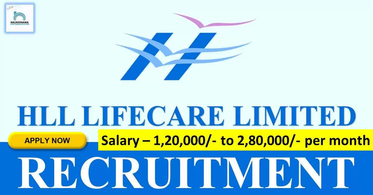 HLL Lifecare Recruitment 2022: A great opportunity has come out to get a job (Sarkari Naukri) in HLL Lifecare Limited. HLL Lifecare has invited applications to fill the posts of Chief Executive Officer / Chief Operating Officer (HLL Lifecare Recruitment 2022). Interested and eligible candidates who want to apply for these vacancies (HLL Lifecare Recruitment 2022) can apply by visiting the official website of HLL Lifecare, lifecarehll.com. The last date to apply for these posts (HLL Lifecare Recruitment 2022) is 26 September.  Apart from this, candidates can also directly apply for these posts (HLL Lifecare Recruitment 2022) by clicking on this official link lifecarehll.com. If you want more detail information related to this recruitment, then you can see and download the official notification (HLL Lifecare Recruitment 2022) through this link HLL Lifecare Recruitment 2022 Notification PDF. A total of 1 posts will be filled under this recruitment (HLL Lifecare Recruitment 2022) process.  Important Dates for HLL Lifecare Recruitment 2022  Starting date of online application - 14 September  Last date to apply online - 26 September  HLL Lifecare Recruitment 2022 Vacancy Details  Total No. of Posts- 1  Eligibility Criteria for HLL Lifecare Recruitment 2022  as per the rules of the department  Age Limit for HLL Lifecare Recruitment 2022  Candidates age limit should be between 55 years.  Salary for HLL Lifecare Recruitment 2022  1,20,000/- to 2,80,000/- per month  Selection Process for HLL Lifecare Recruitment 2022  Selection Process Candidate will be selected on the basis of written examination.  How to Apply for HLL Lifecare Recruitment 2022  Interested and eligible candidates can apply through official website of HLL Lifecare (lifecarehll.com) latest by 26 September 2022. For detailed information regarding this, you can refer to the official notification given above.    If you want to get a government job, then apply for this recruitment before the last date and fulfill your dream of getting a government job. You can visit naukrinama.com for more such latest government jobs information.