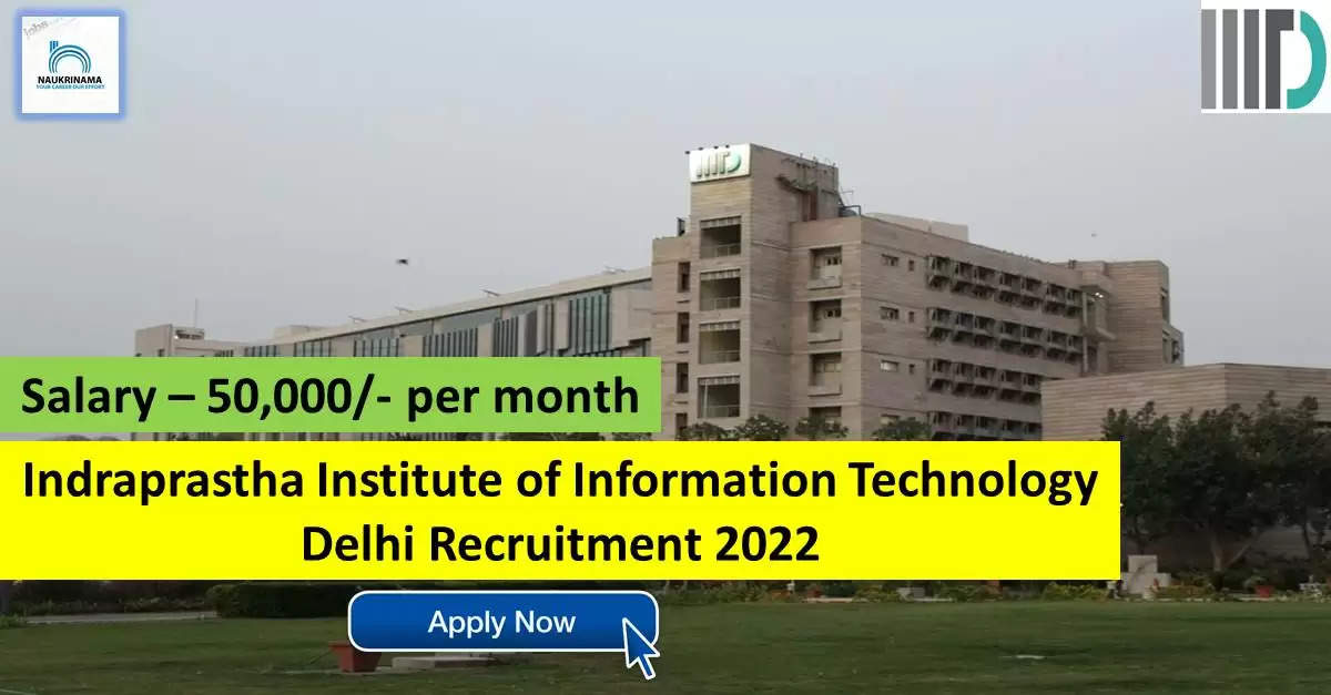 IIIT Recruitment 2022: A great opportunity has come out to get a job (Sarkari Naukri) in Indraprastha Institute of Information Technology Delhi (IIIT Delhi). IIIT has invited applications to fill the posts of Research Engineer (IIIT Recruitment 2022). Interested and eligible candidates who want to apply for these vacant posts (IIIT Recruitment 2022) can apply by visiting the official website of IIIT, iiitd.ac.in. The last date to apply for these posts (IIIT Recruitment 2022) is October 10.  Apart from this, candidates can also directly apply for these posts (IIIT Recruitment 2022) by clicking on this official link iiitd.ac.in. If you want more detail information related to this recruitment, then you can see and download the official notification (IIIT Recruitment 2022) through this link IIIT Recruitment 2022 Notification PDF. A total of 4 posts will be filled under this recruitment (IIIT Recruitment 2022) process.  Important Dates for IIIT Recruitment 2022  Starting date of online application - 15 September  Last date to apply online - 10 October  IIIT Recruitment 2022 Vacancy Details  Total No. of Posts – 4  Eligibility Criteria for IIIT Recruitment 2022  Degree in Computer Science, Masters Degree  Age Limit for IIIT Recruitment 2022  as per the rules of the department  Salary for IIIT Recruitment 2022  50,000/- per month  Selection Process for IIIT Recruitment 2022  Selection Process Candidate will be selected on the basis of written examination.  How to Apply for IIIT Recruitment 2022  Interested and eligible candidates can apply through official website of IIIT (iiitd.ac.in) latest by 10 October 2022. For detailed information regarding this, you can refer to the official notification given above.    If you want to get a government job, then apply for this recruitment before the last date and fulfill your dream of getting a government job. You can visit naukrinama.com for more such latest government jobs information.