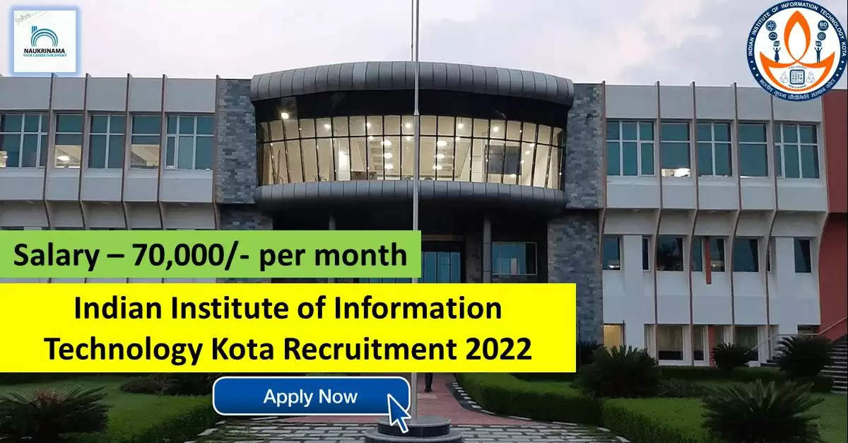Government Jobs 2022 - Indian Institute of Information Technology Kota (IIIT Kota) has invited applications from young and eligible candidates to fill the post of Assistant Professor. If you have obtained BE / B.Tech, ME / M.Tech, MA, MSc, Ph.D degree and you are looking for government jobs for many days, then you can apply for these posts. Important Dates and Notifications – Post Name - Assistant Professor Total Posts – Last Date – 25 September 2022 Location - Rajasthan Indian Institute of Information Technology Kota (IIIT Kota) Post Details 2022 Age Range - The minimum age and maximum age of the candidates will be valid as per the rules of the department and age relaxation will be given to the reserved category. salary - The candidates who will be selected for these posts will be given a salary of 70,000/- per month. Qualification - Candidates should have BE/B.Tech, ME/M.Tech, MA, MSc, Ph.D degree from any recognized institute and experience in relevant subject. Selection Process Candidate will be selected on the basis of written examination. How to apply - Eligible and interested candidates may apply online on prescribed format of application along with self restrictive copies of education and other qualification, date of birth and other necessary information and documents and send before due date. Official Site of Indian Institute of Information Technology Kota (IIIT Kota) Download Official Release From Here Get information about more government jobs of Rajasthan from here