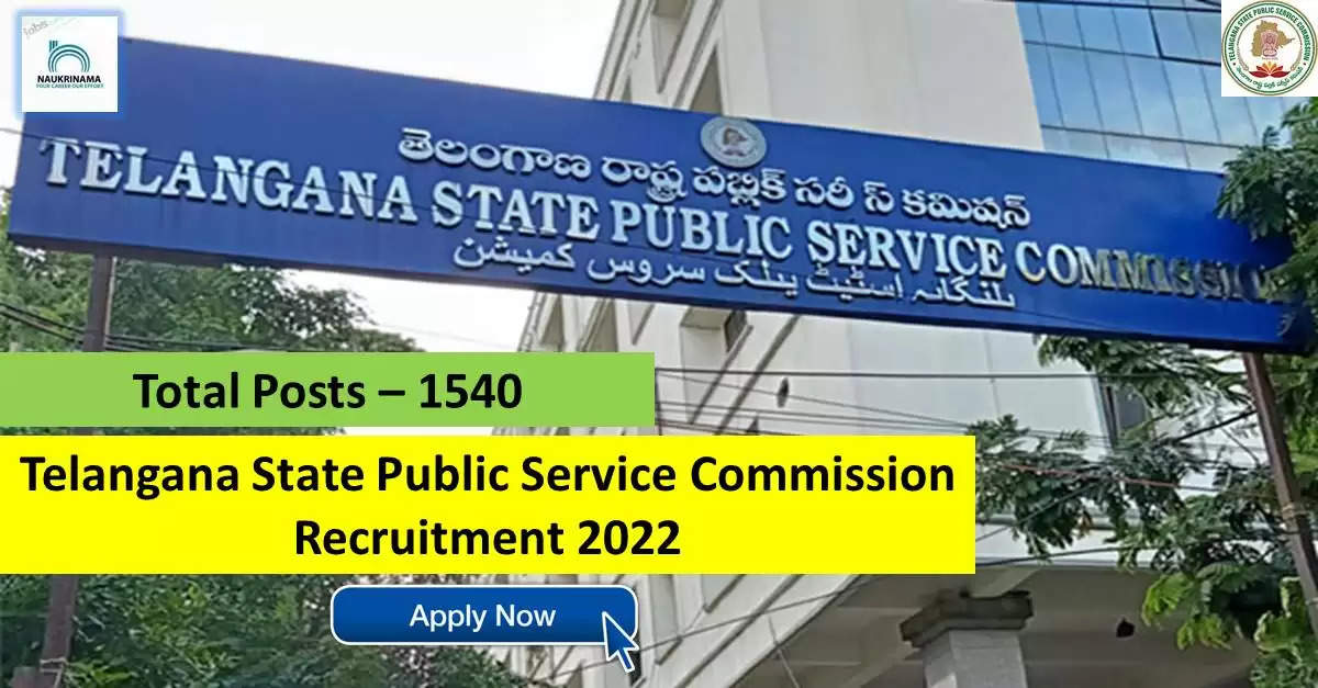 Government Jobs 2022 - Telangana State Public Service Commission (TSPSC) has invited applications from young and eligible candidates to fill the post of Assistant Executive Engineer. If you have obtained degree, BE / B.Tech, bachelor degree and you are looking for government job for many days, then you can apply for these posts. Important Dates and Notifications – Post Name - Assistant Executive Engineer Total Posts – 1540 Last Date – 15 October 2022 Location - Telangana Telangana State Public Service Commission (TSPSC) Post Details 2022 Age Range - Candidates minimum age of 18 years and maximum age of 44 years will be valid and age relaxation will be given to reserved category. salary - The candidates who will be selected for these posts will be given salary from 54,220/- to 1,33,630/- per month. Qualification - Candidates should have Degree, BE/B.Tech, Graduation Degree from any recognized institute and have experience in related subject. Selection Process Candidate will be selected on the basis of written examination. How to apply - Eligible and interested candidates may apply online on prescribed format of application along with self restrictive copies of education and other qualification, date of birth and other necessary information and documents and send before due date. Official site of Telangana State Public Service Commission (TSPSC) Download Official Release From Here Know more about Telangana Govt Jobs here