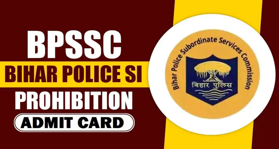 Bihar Police BPSSC SI Prohibition Pre Admit Card 2025 Released