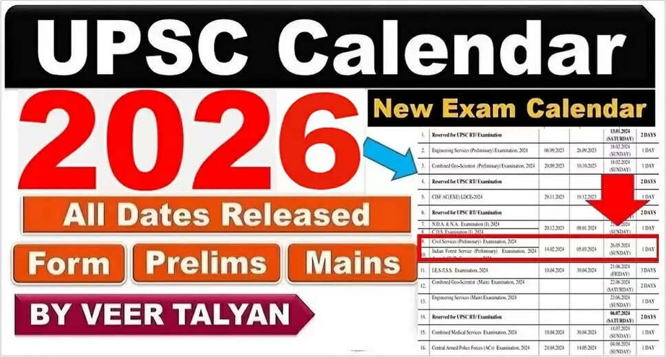 UPSC Releases Revised Exam Calendar for 2026