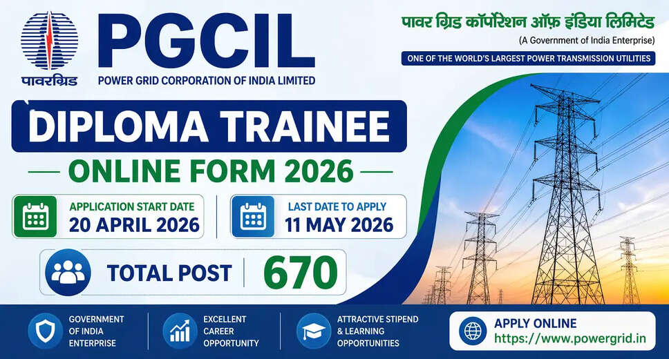 PGCIL Diploma Trainee Recruitment 2026: Apply for 670 Positions