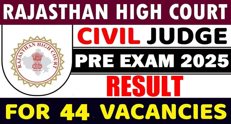 Rajasthan High Court Civil Judge Pre Exam Result 2025 Announced