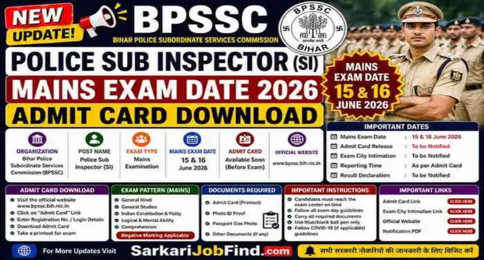 Bihar Police Sub Inspector Mains Exam 2026: Key Dates and Admit Card Details