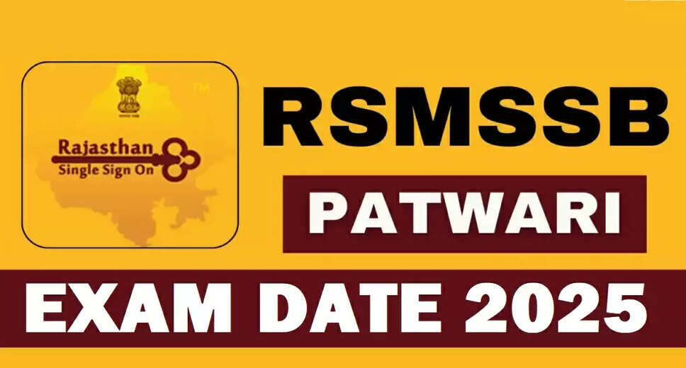 Rajasthan RSMSSB Patwari Exam Date Announced for 2025