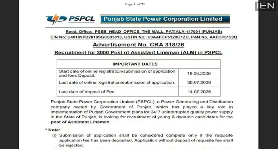 Exciting Job Openings for Assistant Lineman at PSPCL