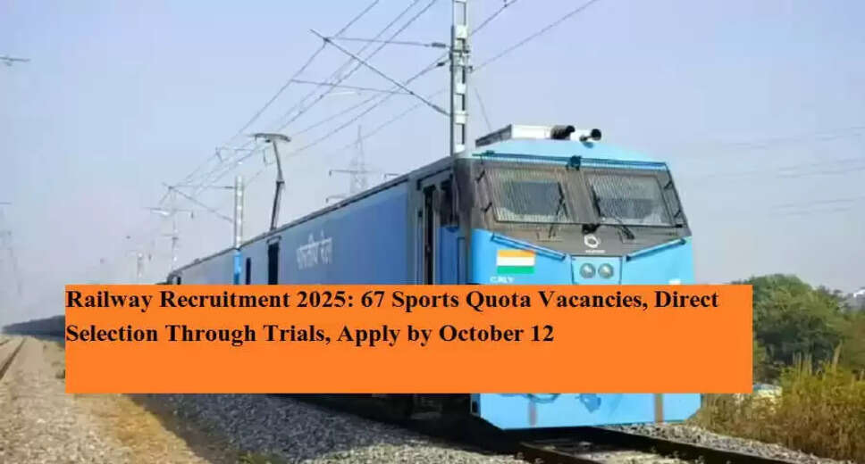 Indian Railways Opens Recruitment for Sports Quota 2025