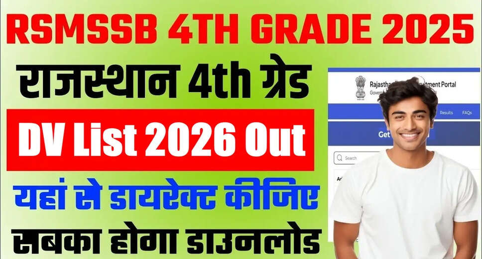 Rajasthan Staff Selection Board Releases 4th Class Group D DV List 2026