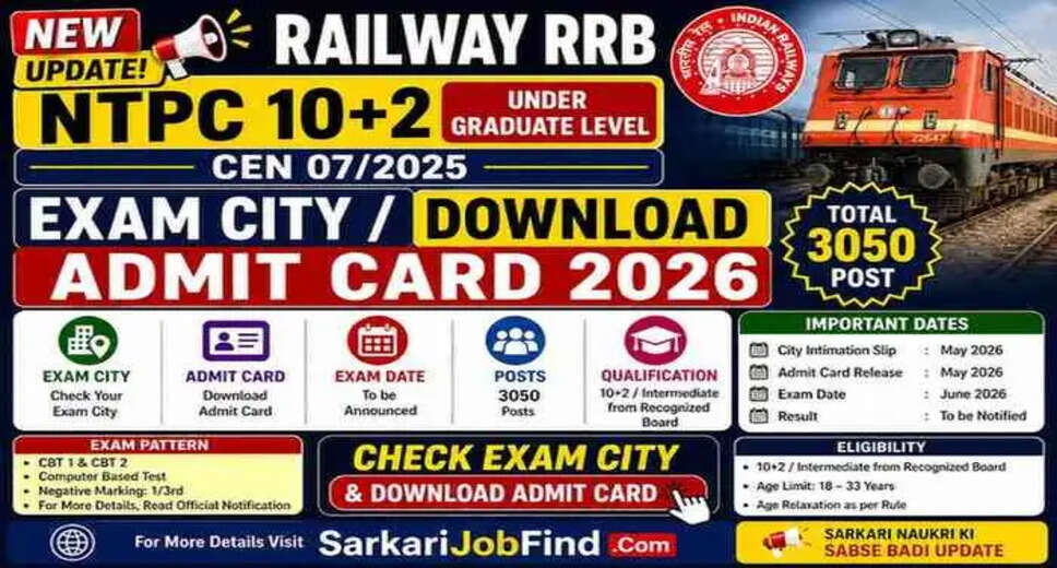 Download Your RRB NTPC 10+2 Admit Card for 2026 Exam Now