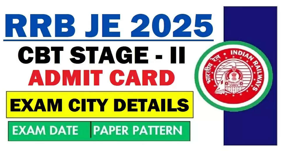 RRB JE CBT-2 Re-Exam City Information for 2025 Released