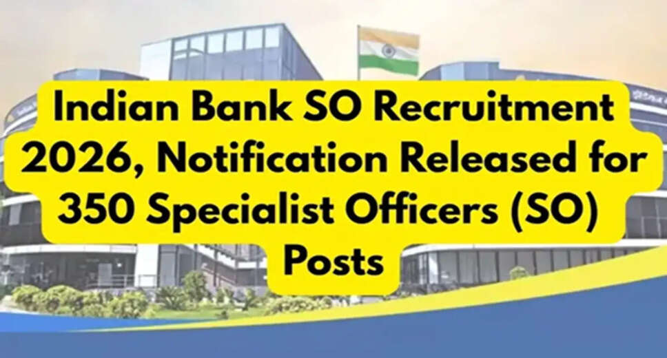 Indian Bank Recruitment for 350 Specialist Officer Positions