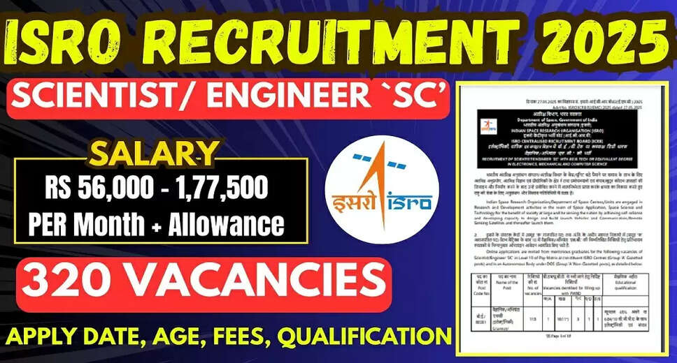 ISRO ICRB Scientist/Engineer Recruitment 2025: Apply Now for 320 Vacancies