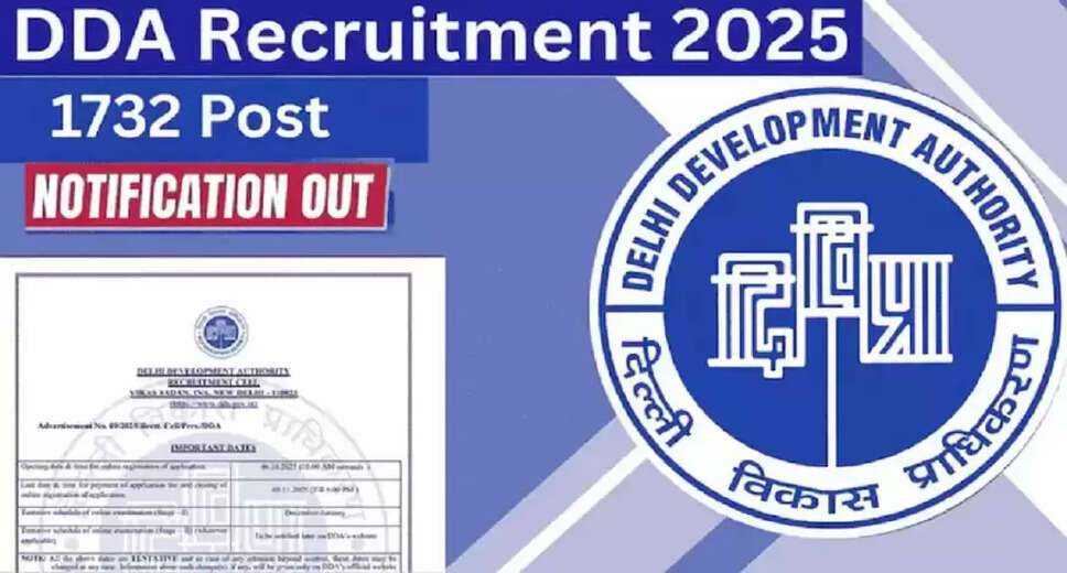 DDA Recruitment 2025: 1,732 Government Job Openings in Delhi