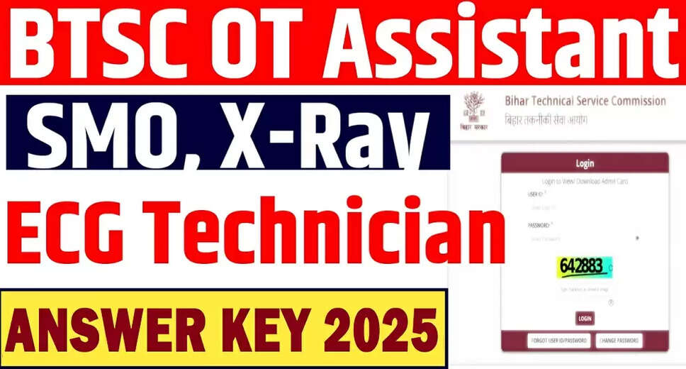 BTSC Releases Answer Key for OT Assistant, Lab, ECG, and X-Ray Technician Posts 2025