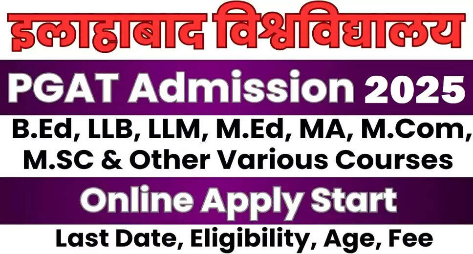 Allahabad University PGAT Admissions 2025: Online Application Process Begins
