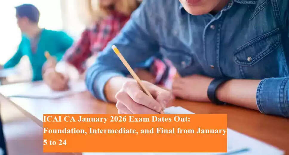 ICAI Announces Schedule for January 2026 CA Exams