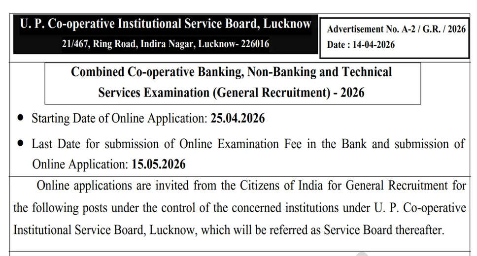 UP Co-operative Board Recruitment 2026: Apply for 2046 Vacancies