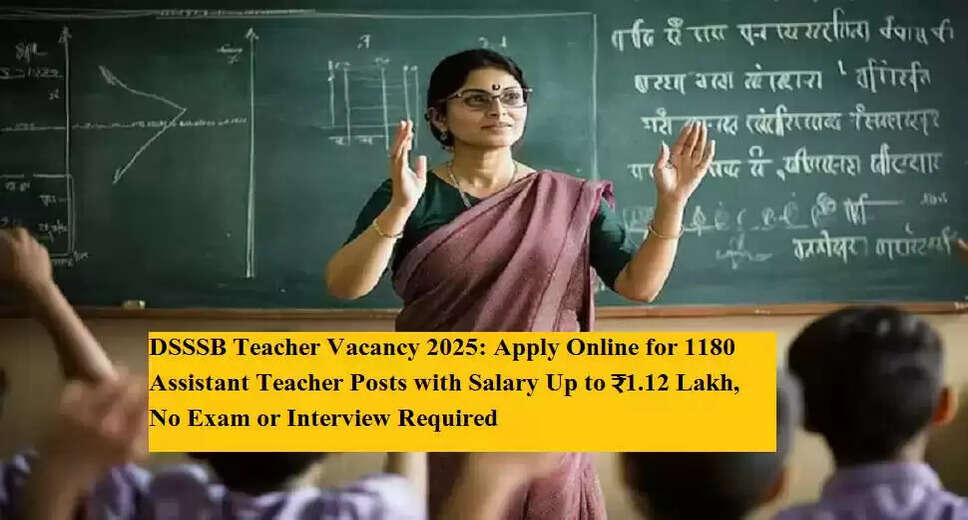 DSSSB Opens Applications for 1180 Assistant Teacher Positions in 2025